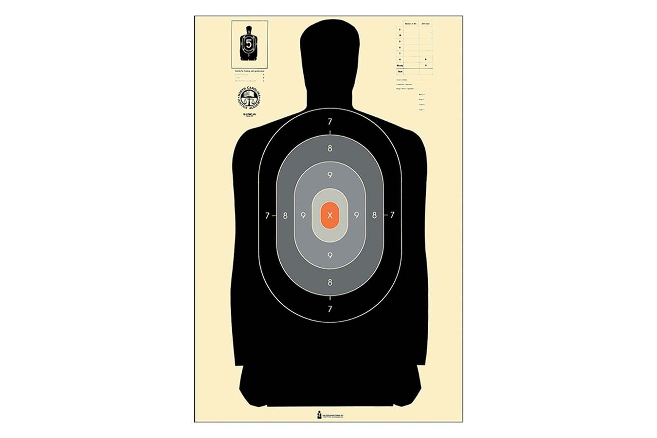 Action Targets Qualification NC Criminal Justice Academy Silhouette Paper, 100/Box