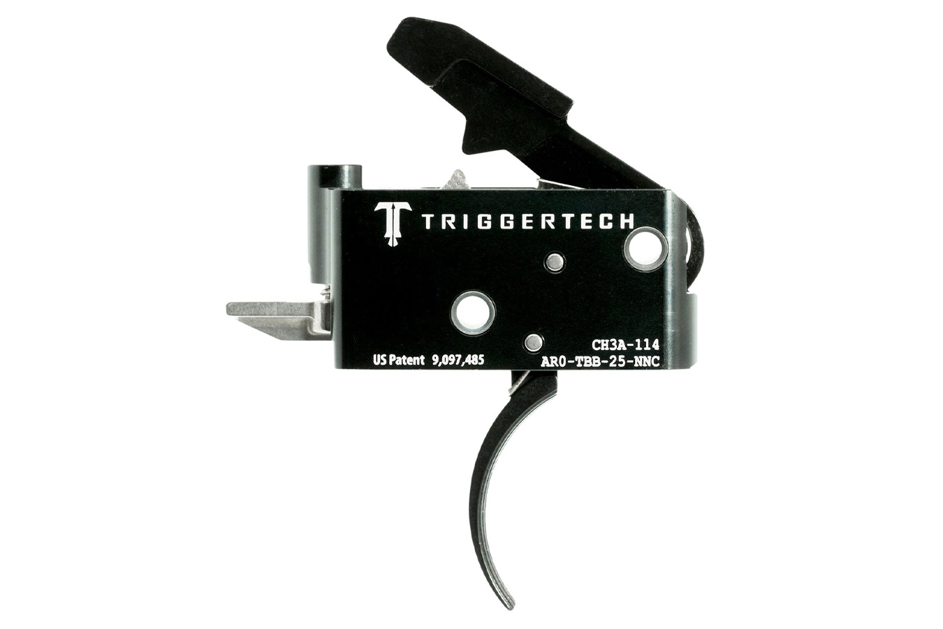 Triggertech Adaptable Primary Two-Stage Traditional Curved Trigger with 2.50-5 lbs Draw Weight for AR-15 Right