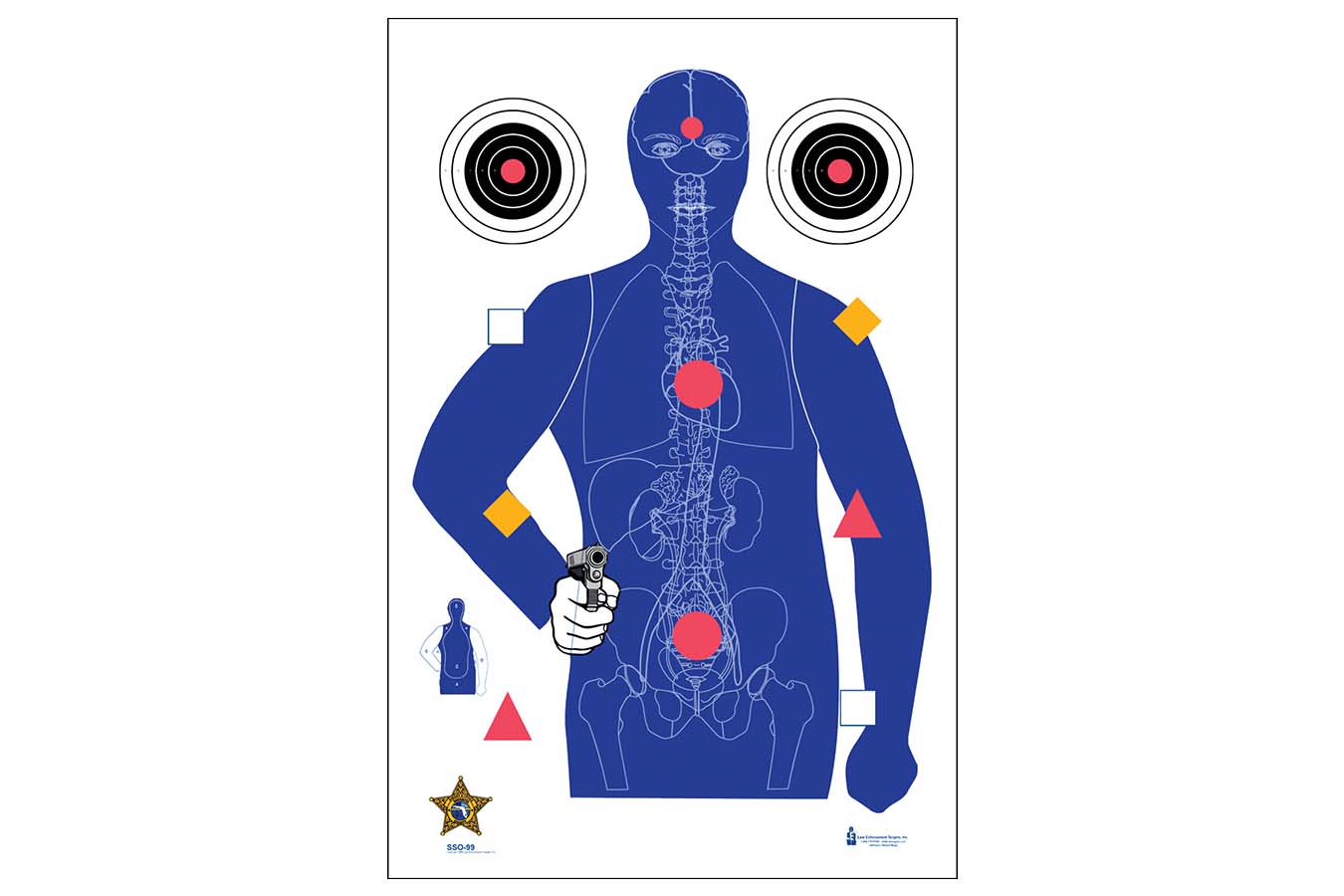 Action Targets Qualification Sarasota Sheriff's Office Silhouette/Vitals Paper, 100/Box