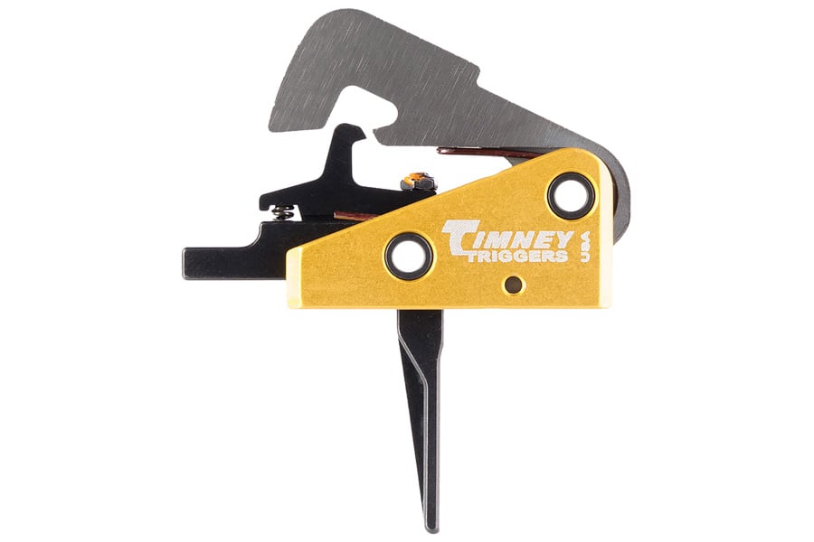 Timney 670ST Competition Trigger Single-Stage Straight Trigger with 4 lbs Draw Weight & Black/Gold Finish for AR-10