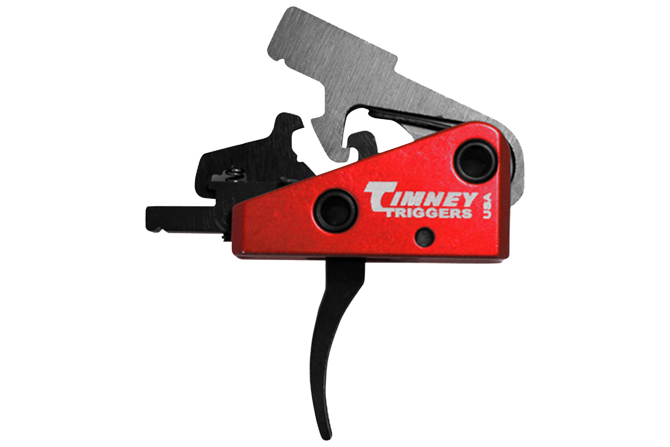 Timney Targa Short Trigger Two-Stage Curved Trigger with 2 lbs Draw Weight & Black/Red Finish for AR-Platform