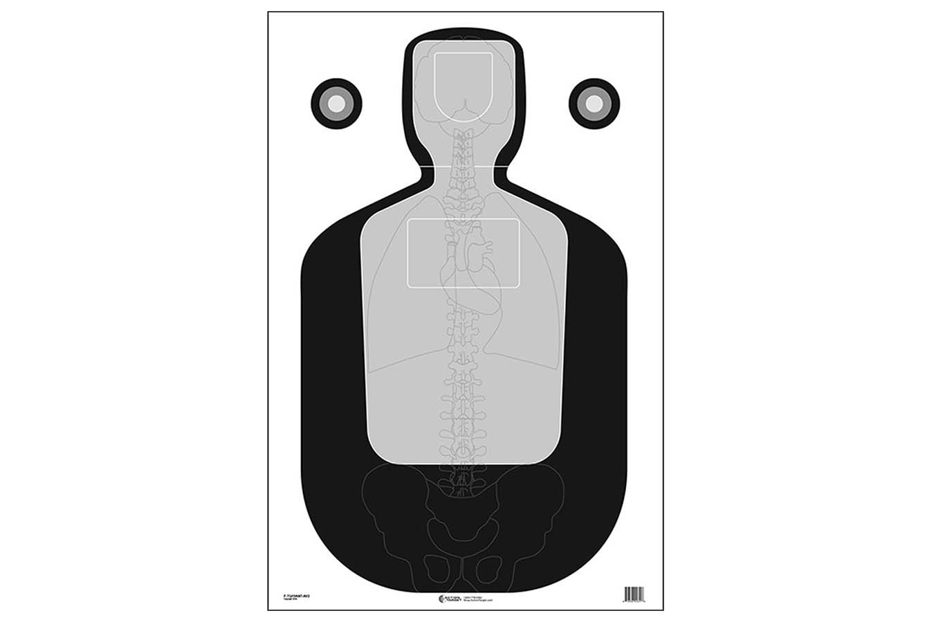 Action Targets  Qualification Silhouette/Vitals Paper, 100/Box