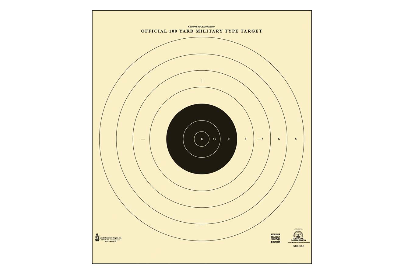 Action Targets Sighting Military Bullseye Tagboard, 100/Box