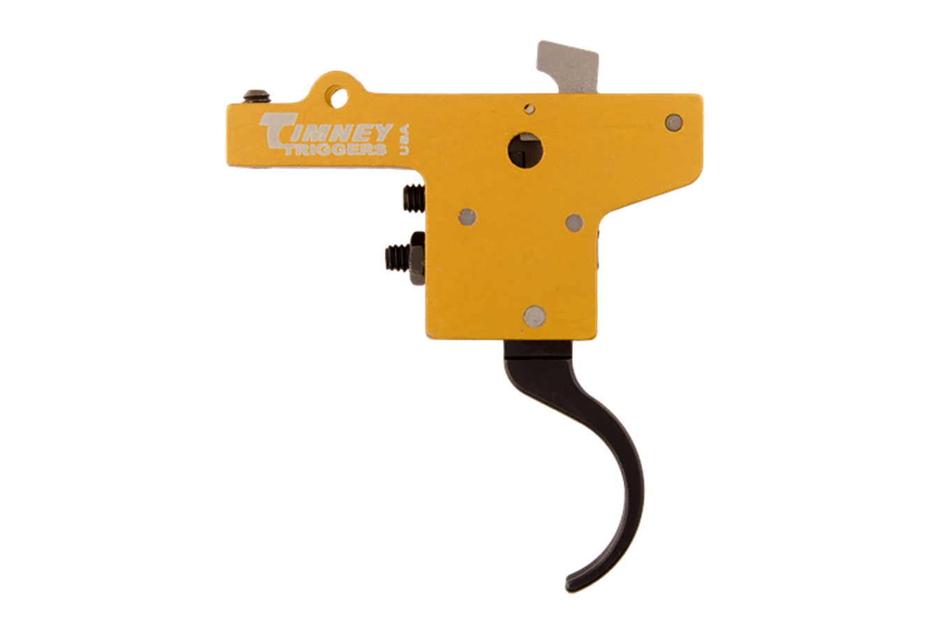 Timney Featherweight Curved Trigger with 3 lbs Draw Weight & Yellow/Black Finish for Mauser 98FN