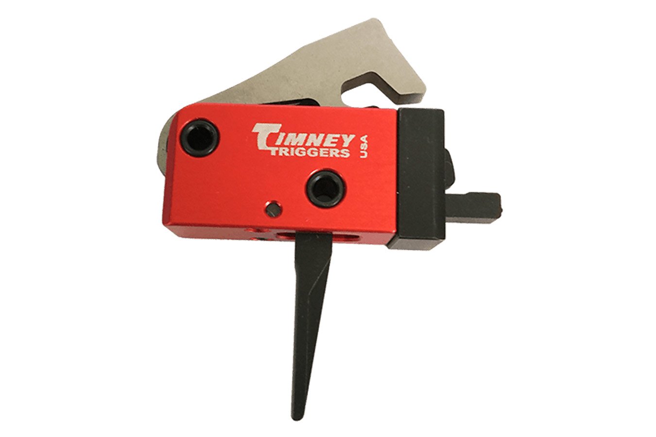 Timney PCC Trigger Two-Stage Straight Trigger with 2 lbs Draw Weight & Black/Red Finish for AR-Platform