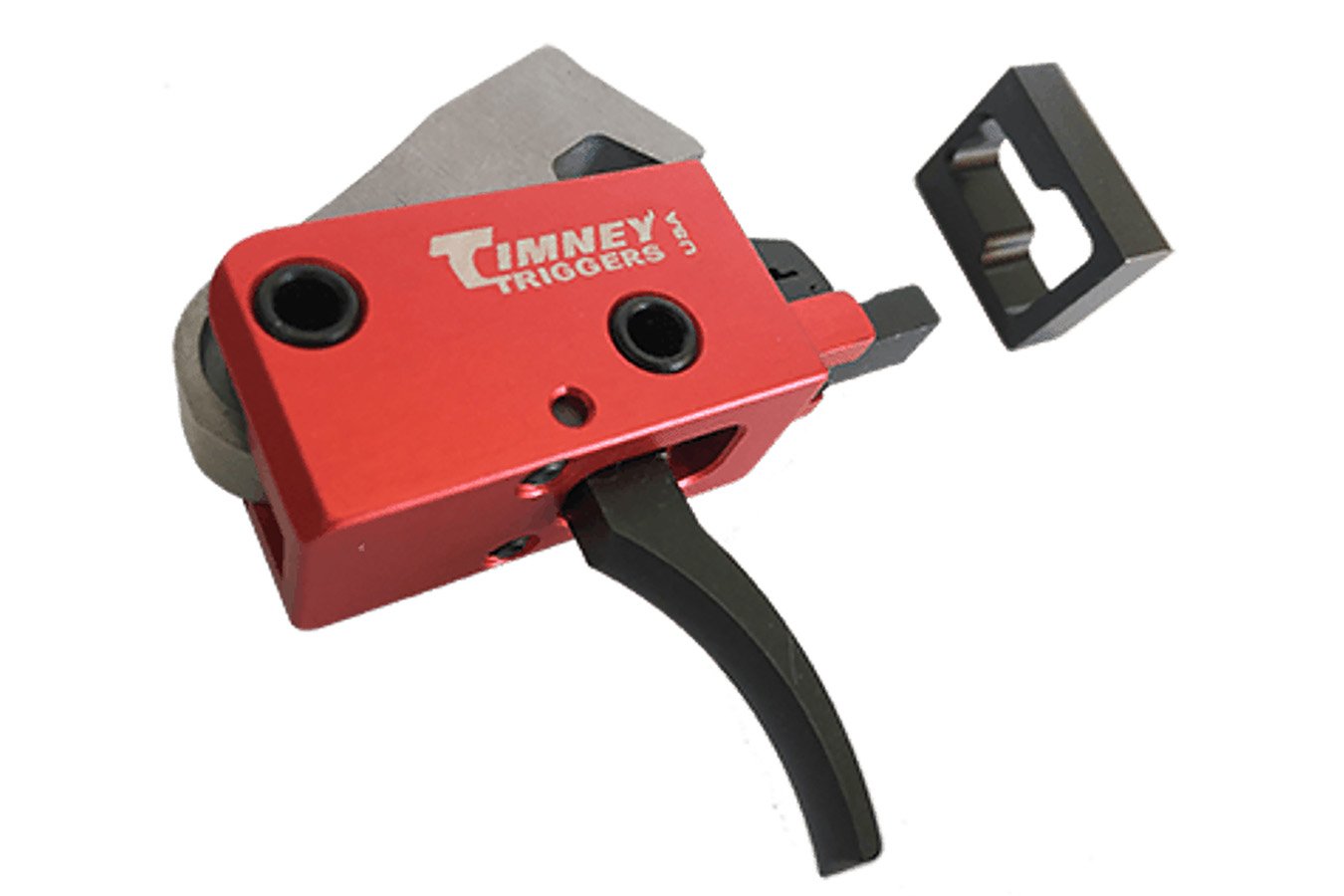 Timney PCC Trigger Two-Stage Curved Trigger with 2 lbs Draw Weight & Black/Red Finish for AR-Platform