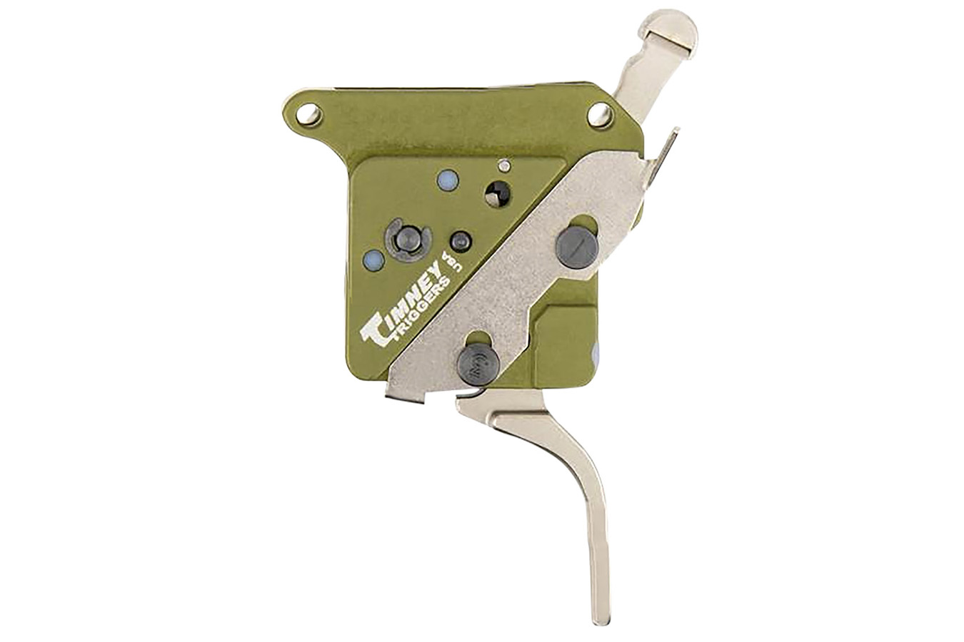 Timney Elite Hunter Straight Trigger with 3 lbs Draw Weight & Green/Nickel Finish for Remington 700 Right