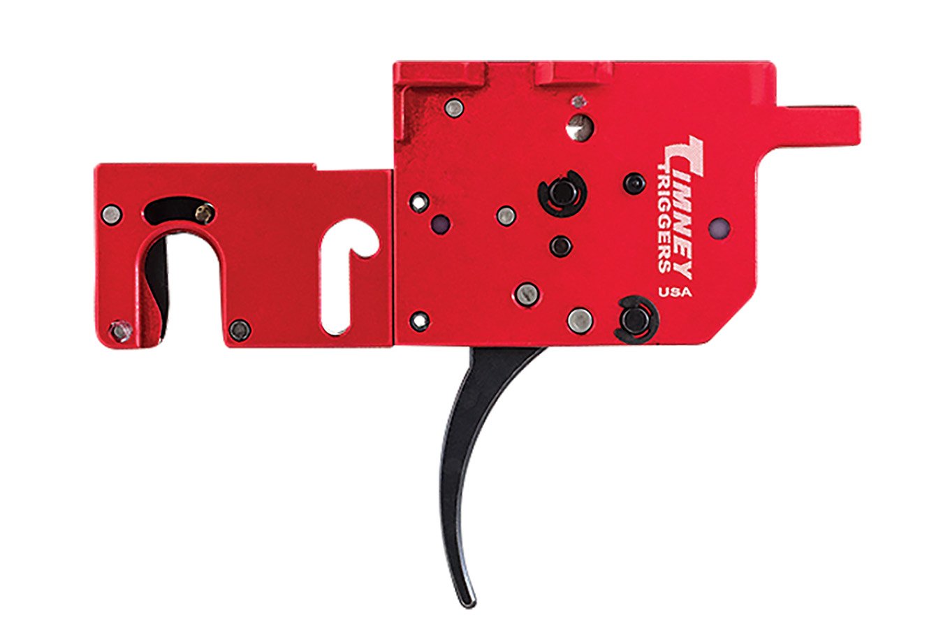 Timney RPR Two-Stage Curved Trigger with 8 oz/1 lb Draw Weight & Black/Red Finish for Ruger Precision