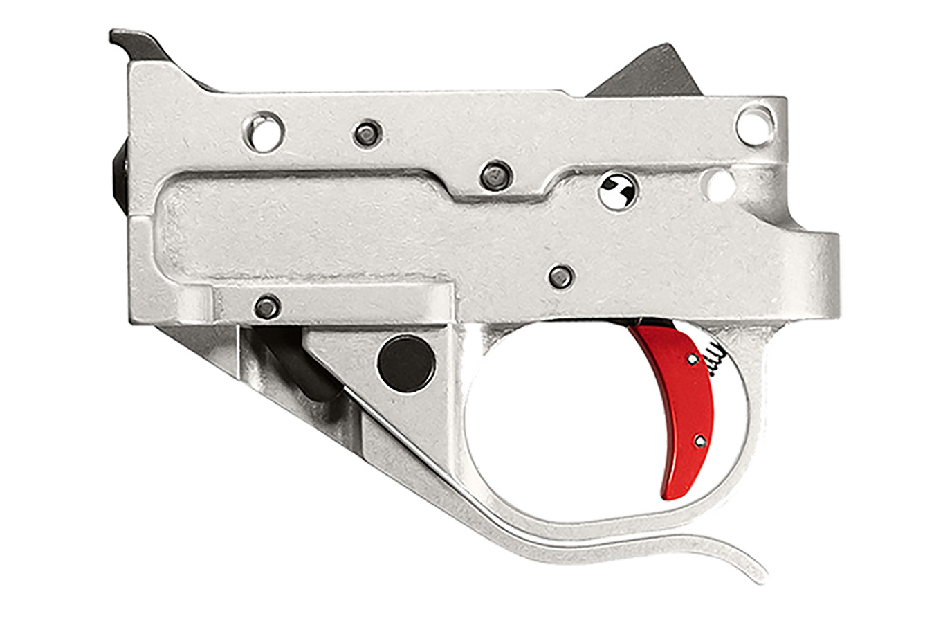 Timney Replacement Trigger Single-Stage Curved Trigger with 2.75 lbs Draw Weight & Silver/Red Finish for Ruger 10/22