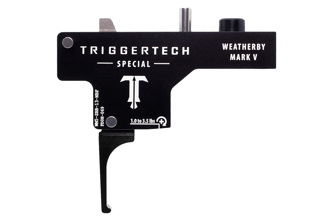 Triggertech Special Single-Stage Flat Trigger with 1-3.50 lbs Draw Weight & Black PVD Finish for Weatherby Mark V