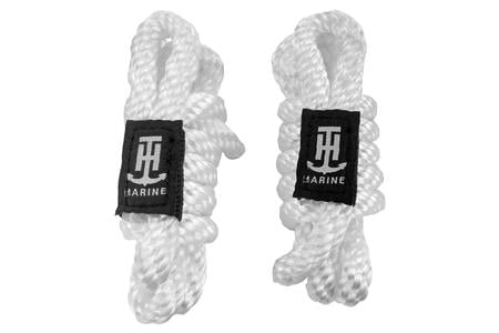 FENDER  LINE 3/8IN X  60IN (5 FEET)  SOLID BRAIDED ROPE W/ LOGO -WHITE (PAIR) -