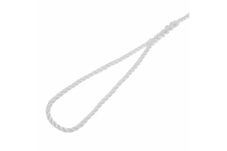 DOCK LINE 1/2IN X 25FT HAND SPLICED 3-STRAND NYLON WHITE, 6 TUCK SPLICE BURNT E