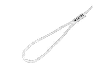 DOCK LINE 3/8INX15FT SOLID BRAID MFP WEBBING, WHITE WITH LARGER WEBBING  12IN 