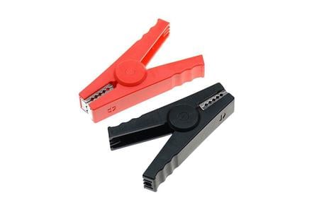 BATTERY CLIP HD PAIR POS.  NEG. (PLASTIC CLIP - BLACK  RED) W/YELLOW FEMALE 1