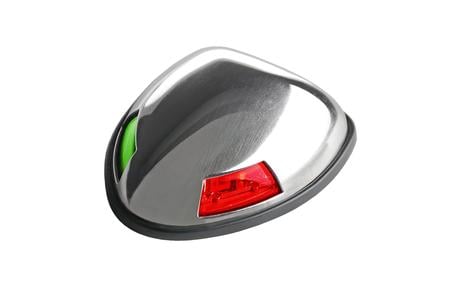 LED BOW LIGHT COMBINATION - STAMPED STAINLESS COVER W/WHITE ADAPTER PLATE  GAS