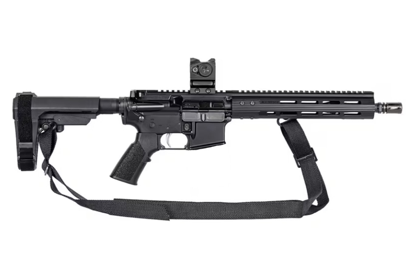 Alg Defense El Corto 5.56mm Semi-Automatic AR-15 Pistol with Warner and Swasey 3 MOA Red Dot Sight