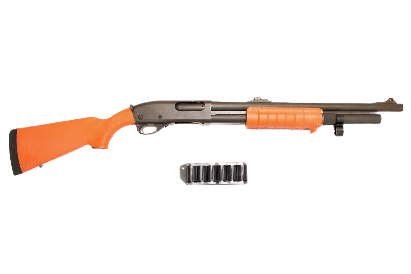 Remington 870 Police Magnum 12 Gauge Police Trade-in Shotgun with Orange Synthetic Stock