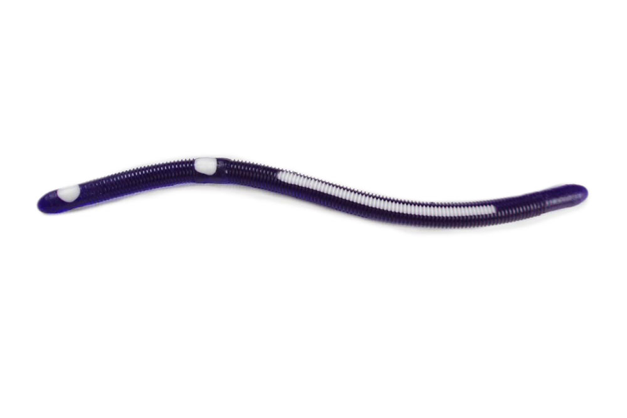 Kelly S Two-Hook Weedless Worm - Purple/White