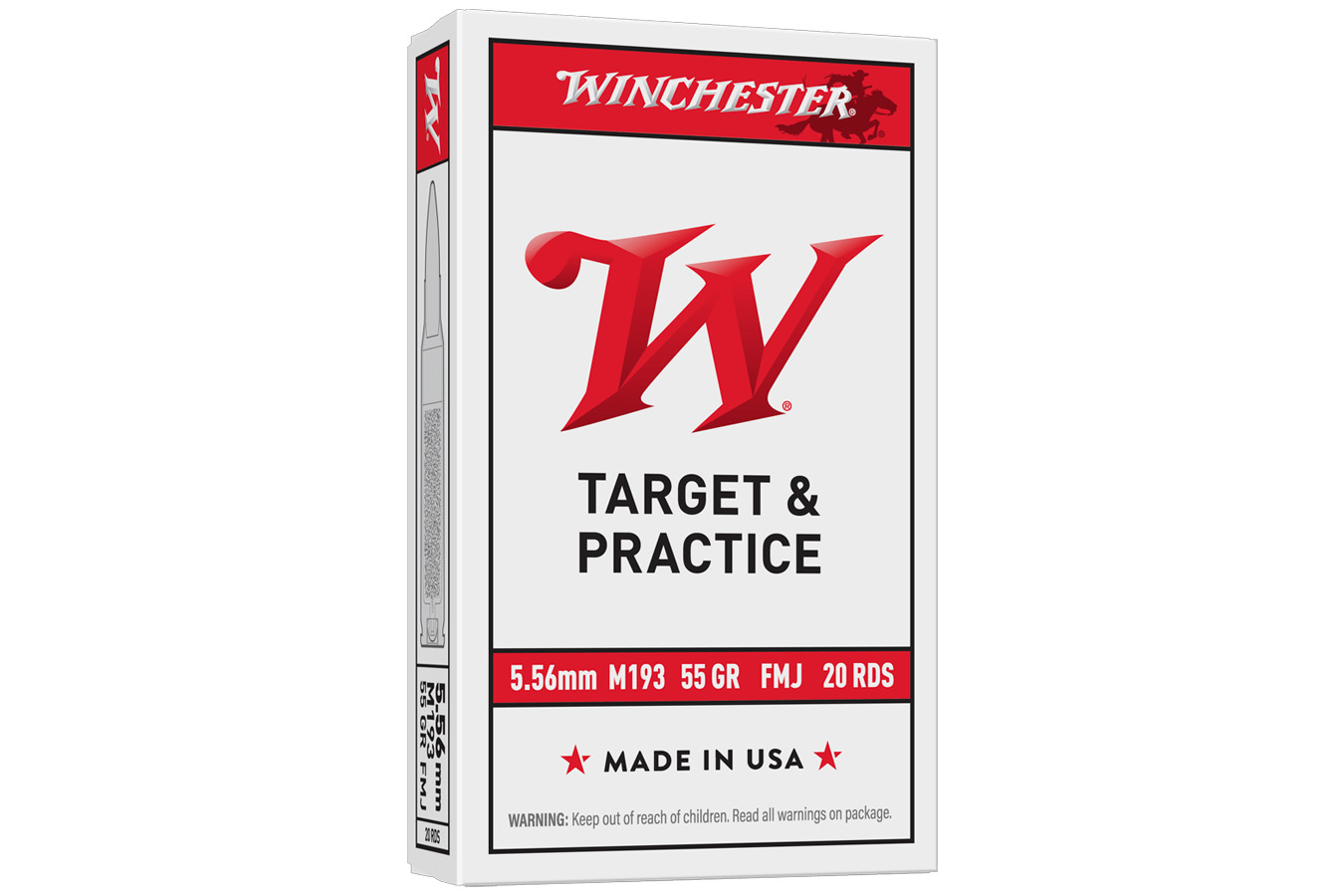 Winchester 5.56mm 55 gr Full Metal Jacket Target And Practice 20/Box