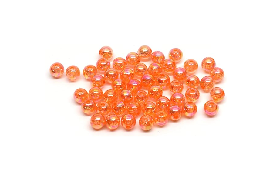 P Line Round Rigging Beads 6 MM 120 Piece - Clear/Orange