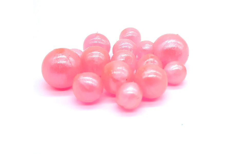 P Line Round Rigging Beads 8 MM 60 Piece - Clear/Pink