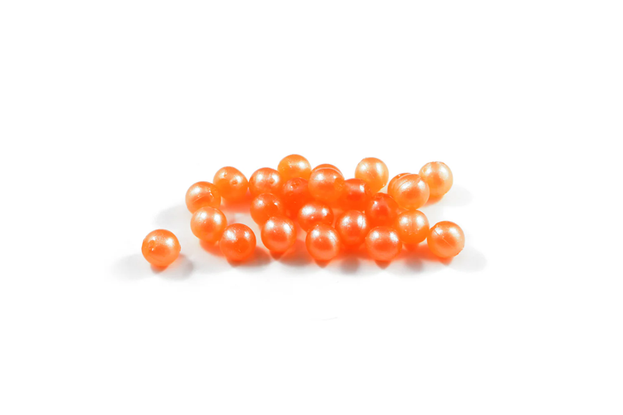 P Line Round Rigging Beads 6 MM 120 Piece - Orange/Pearl