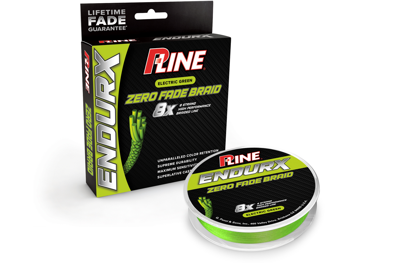 P Line EndurX Zero Fade Braid 150 Yards - Electric Green