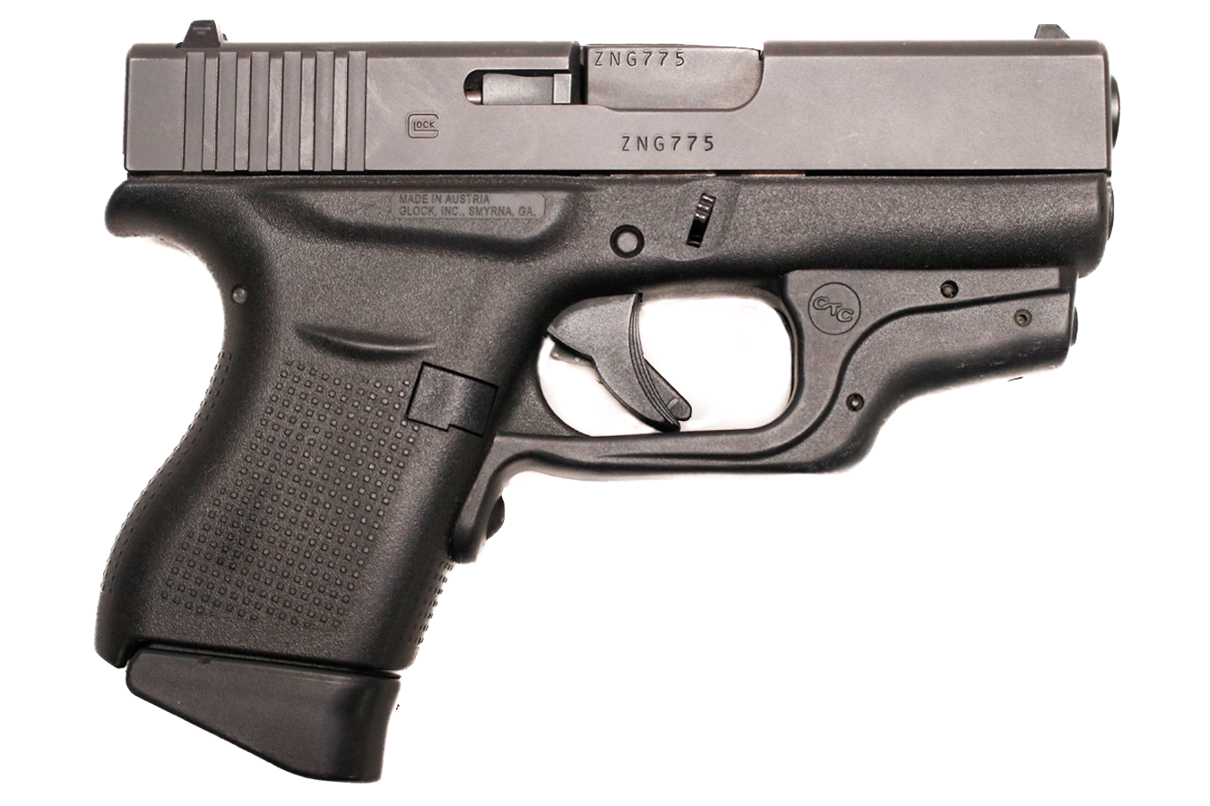 Glock 43 9mm Police Trade-In Pistol with Crimson Trace Laserguard