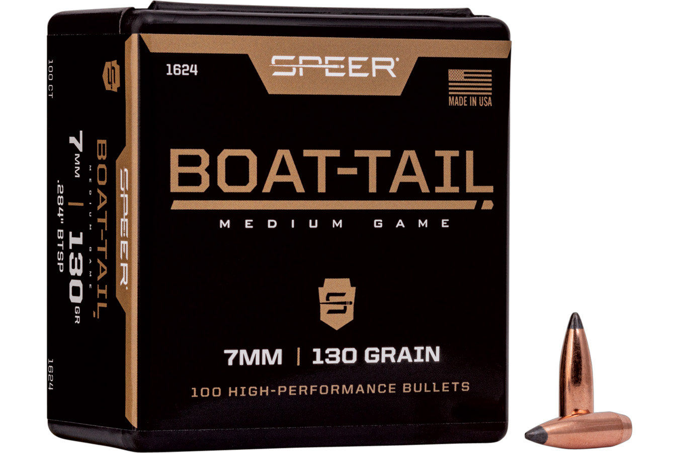 Speer Reloading 7mm (.284) 130-GR Boat Tail Soft Point Bullet