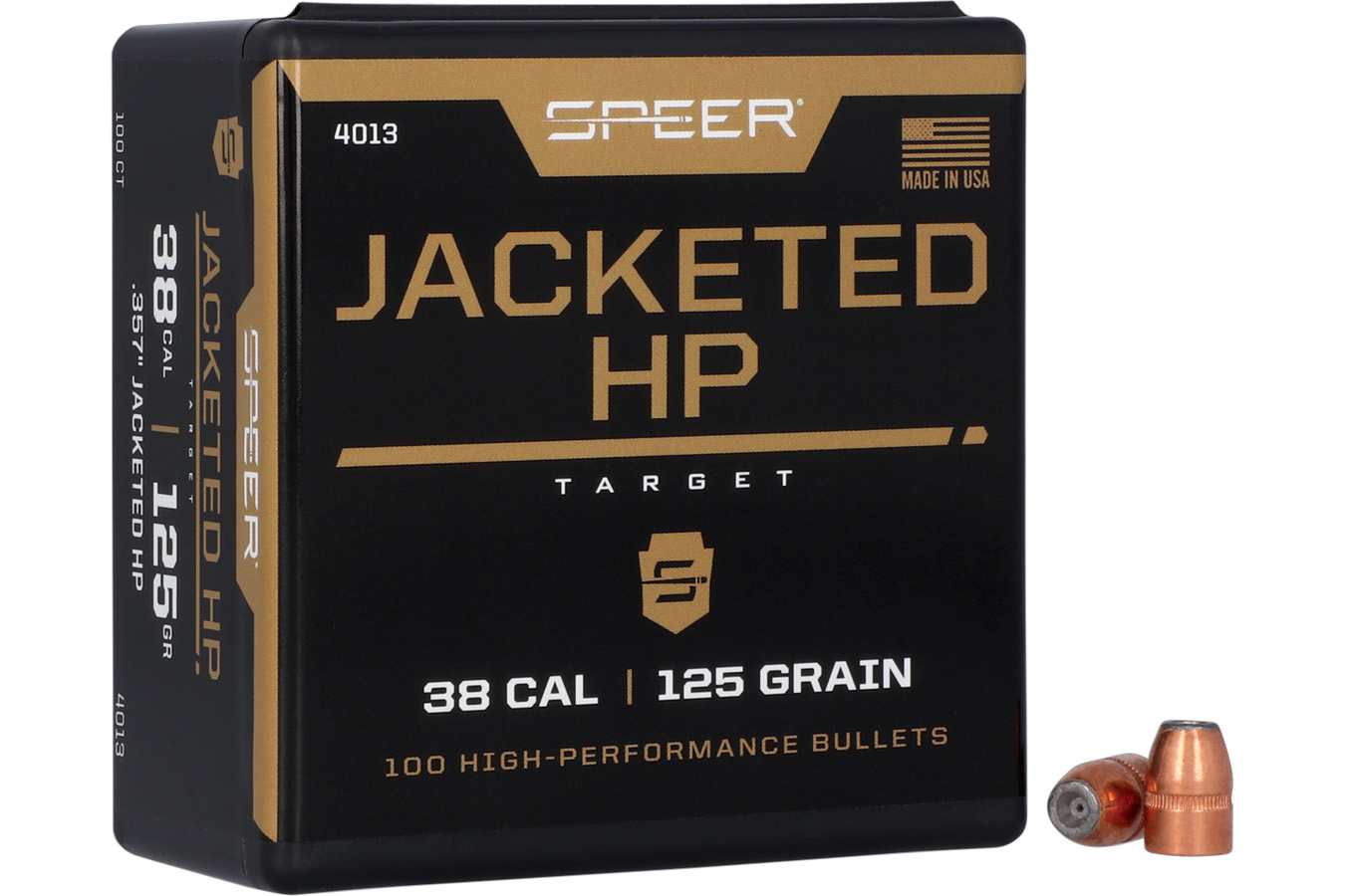 Speer Reloading 38 cal (.357) 125-GR Jacketed Hollow Point Bullet 100/count