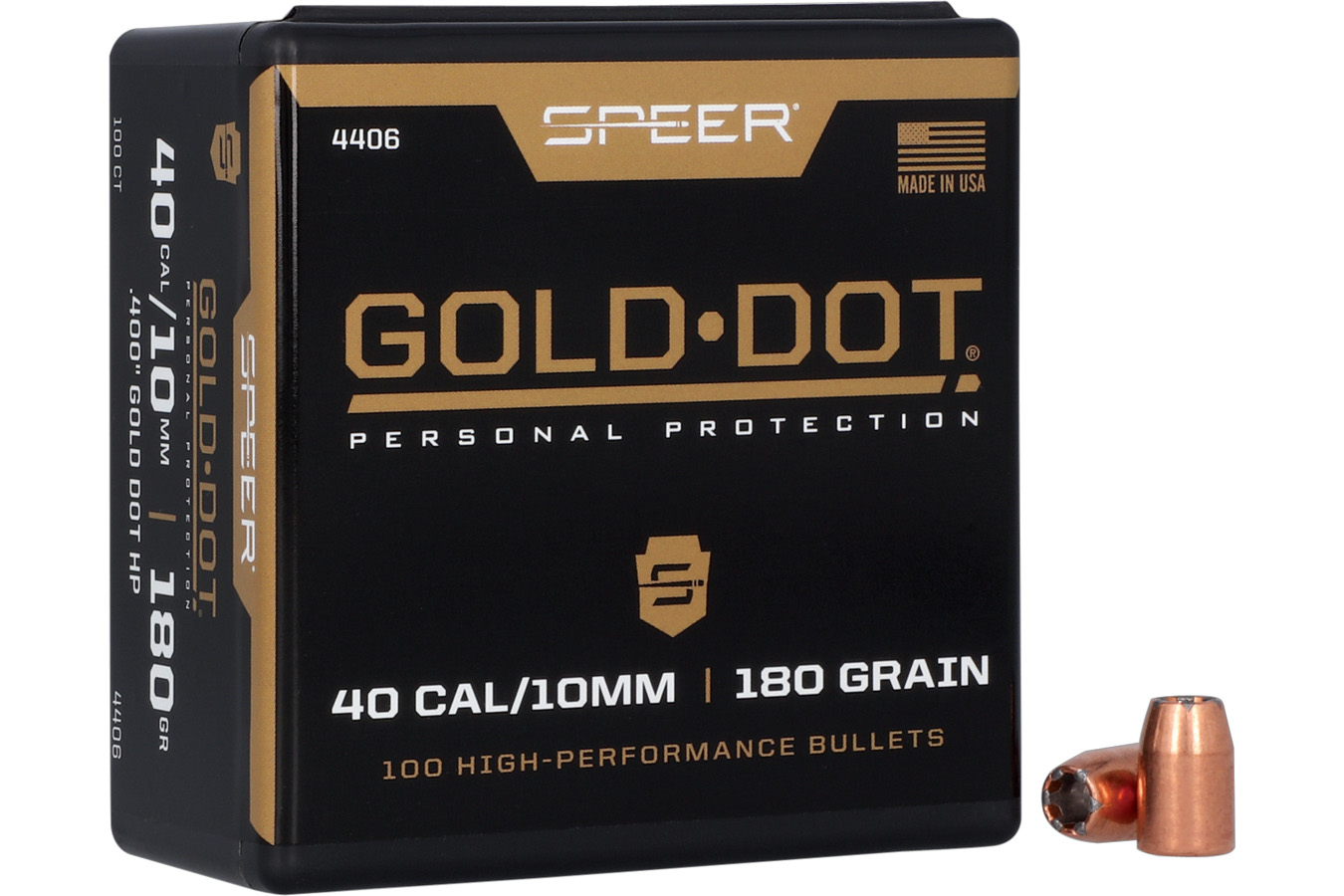 Speer Reloading 40 cal (.400) 180-GR Gold Dot Hollow Point Bullet