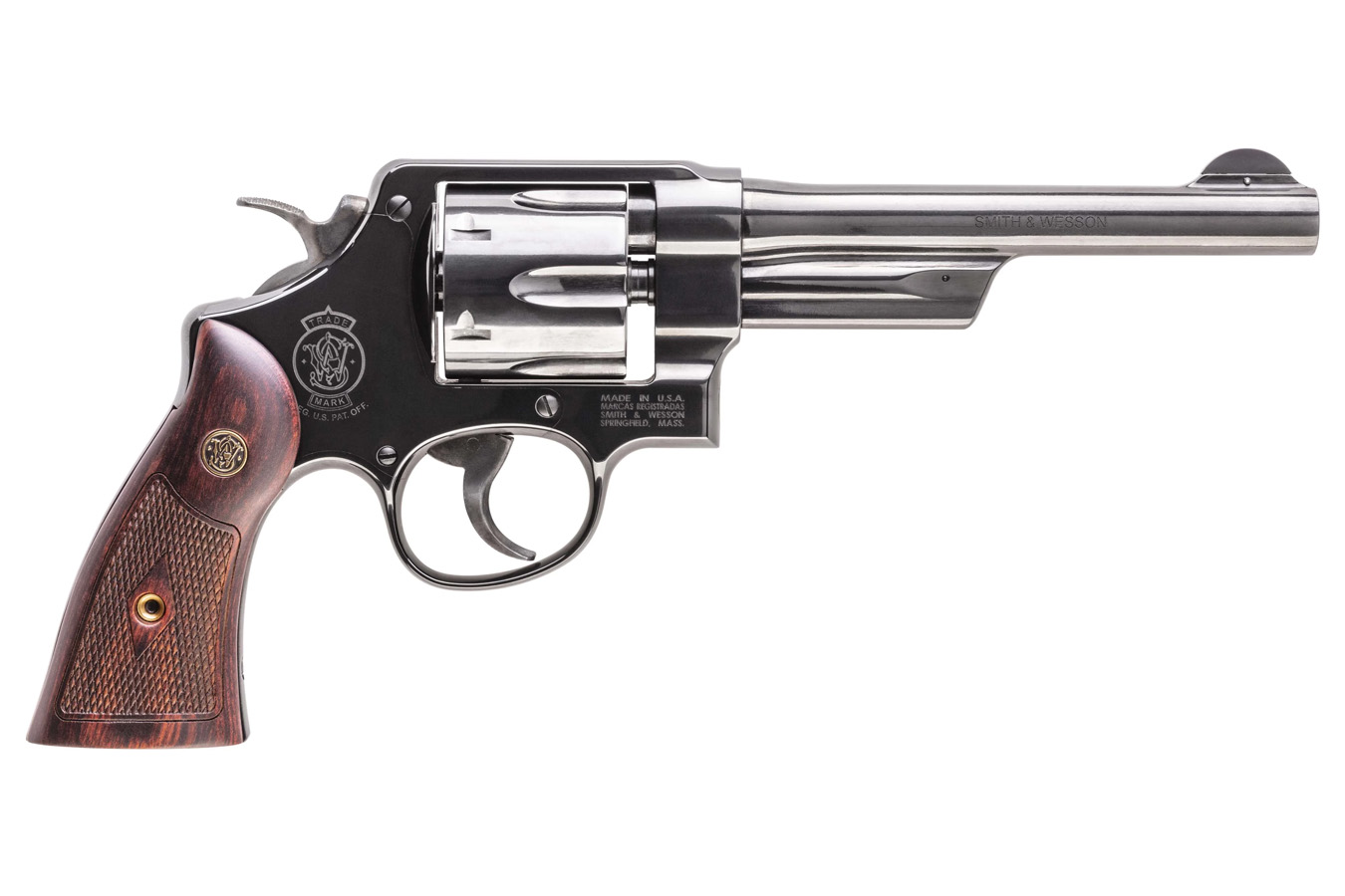 Smith & Wesson Model 20 357 Magnum Revolver with Blued Steel Frame and Rosewood Grips