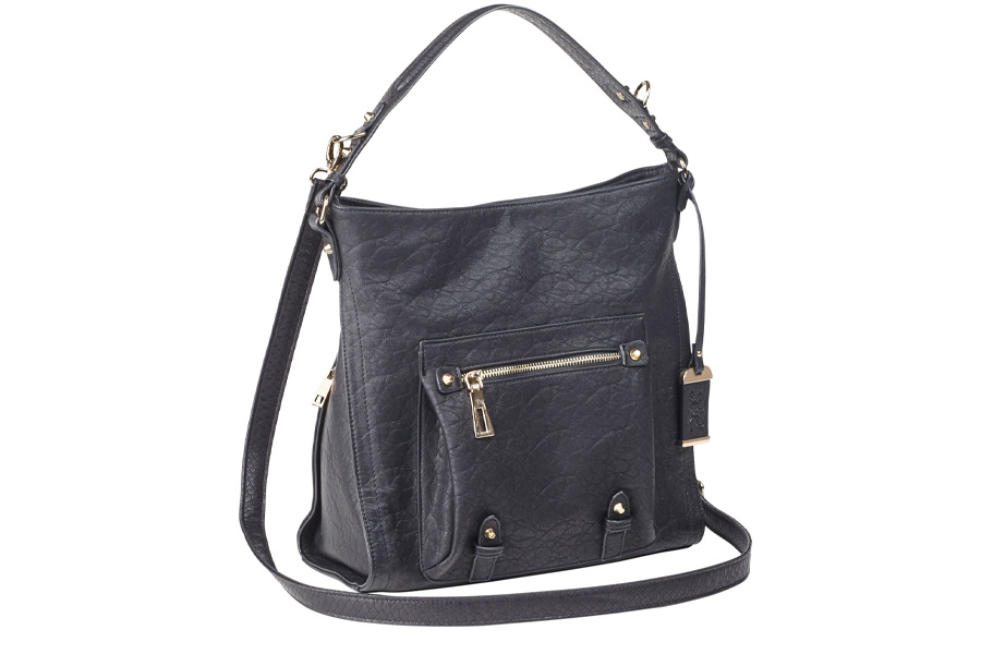 Bulldog Hobo Ana Black Leather Purse - Holster Black