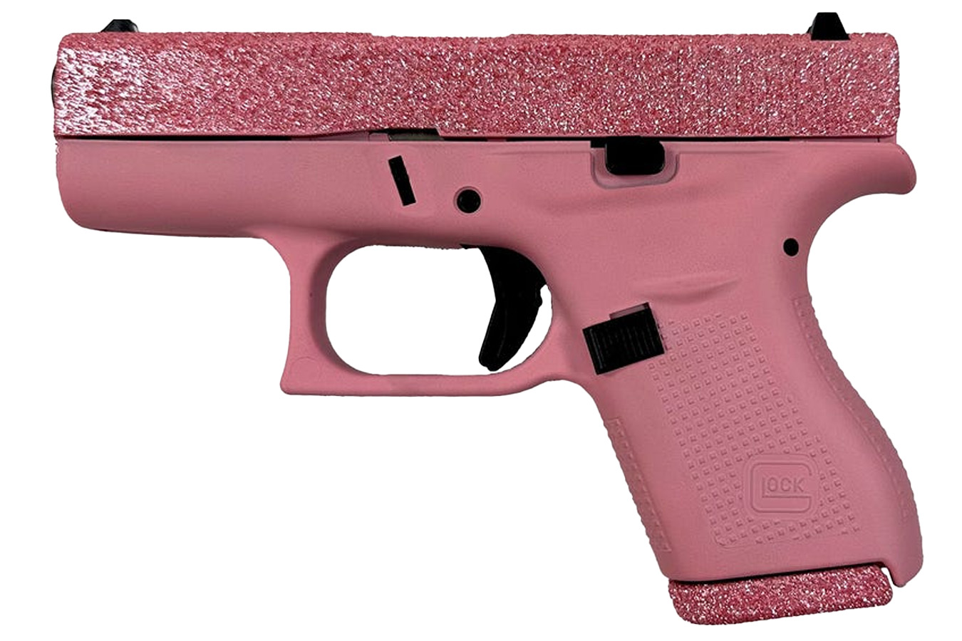 Glock 42 .380 ACP Single-Stack Pistol with Pink Bubblegum Glitter Finish