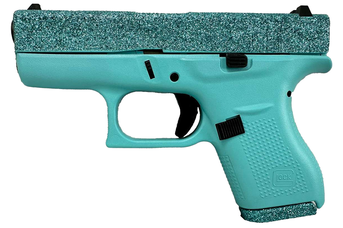 Glock 42 .380 ACP Pistol with MaliBlue Glitter Finish