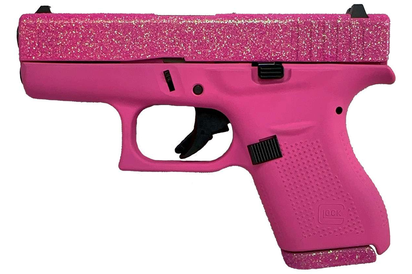 Glock 42 .380 ACP Single-Stack Pistol with Pink Pixie Glitter Finish