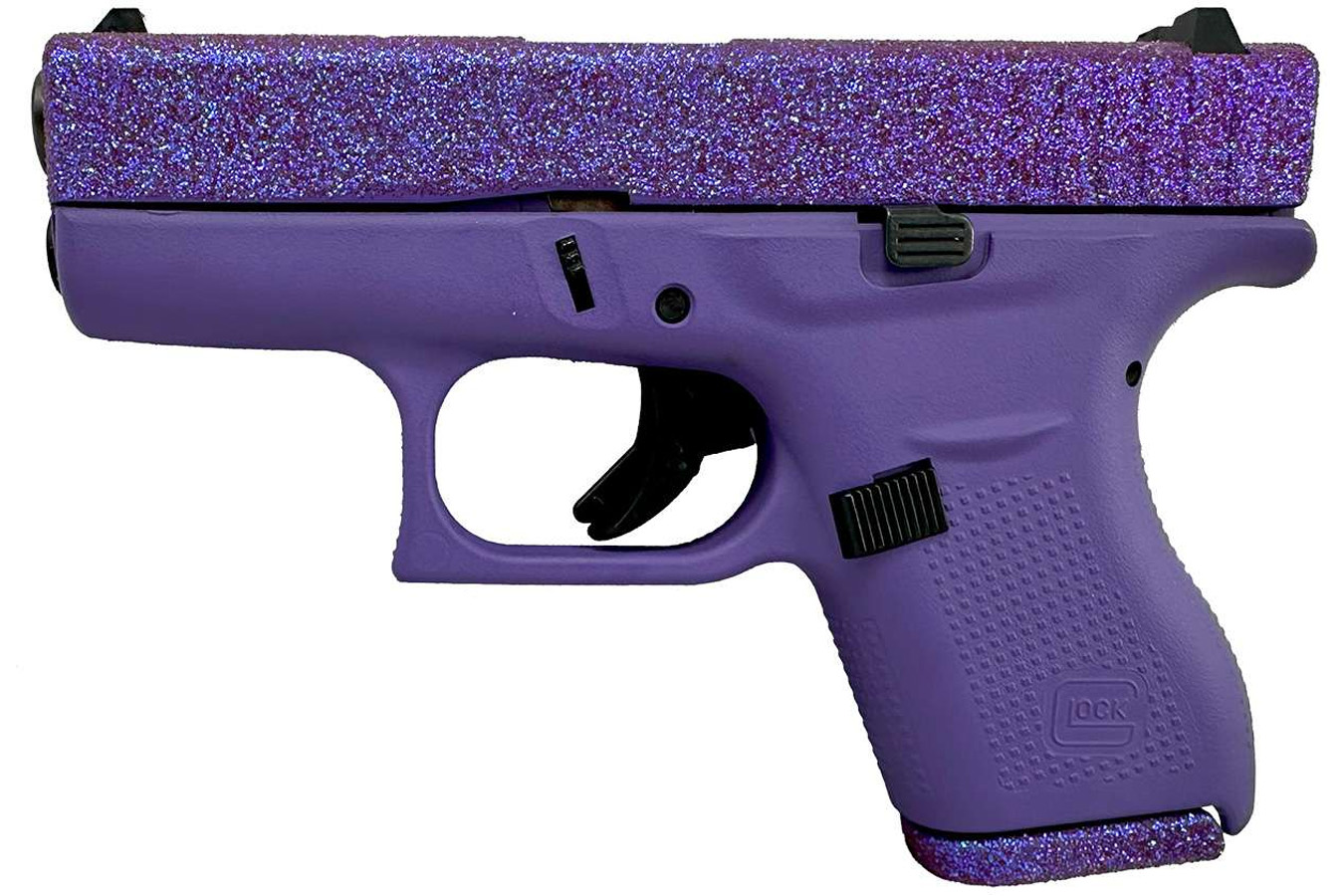 Glock 42 .380 ACP Single-Stack Pistol with Purple Voodoo Glitter Finish