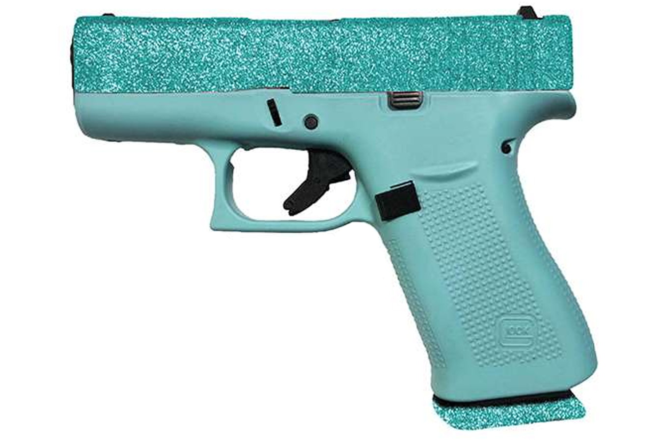 Glock 43X 9mm Pistol with MaliBlue Glitter Finish