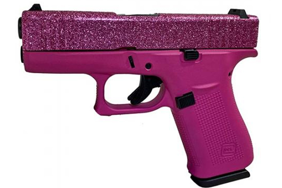 Glock 43X 9mm Pistol with Pink Glitter Crush Finish