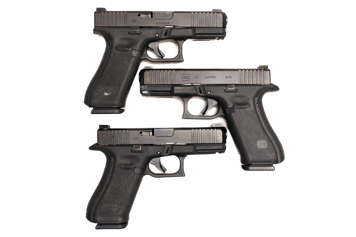 Glock G45 9mm Police Trade-In Pistols with Night Sights (Fair Condition)