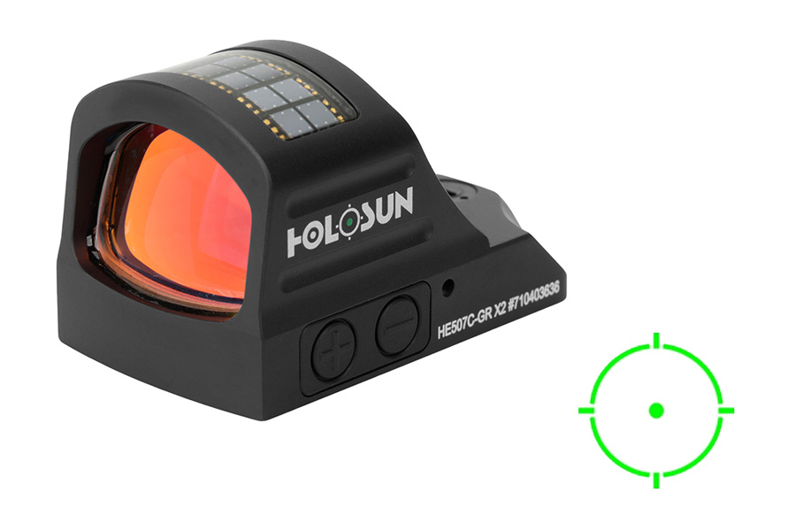 Holosun HE507C X2 Multi Reticle Green Dot Solar Sight with Shake Awake