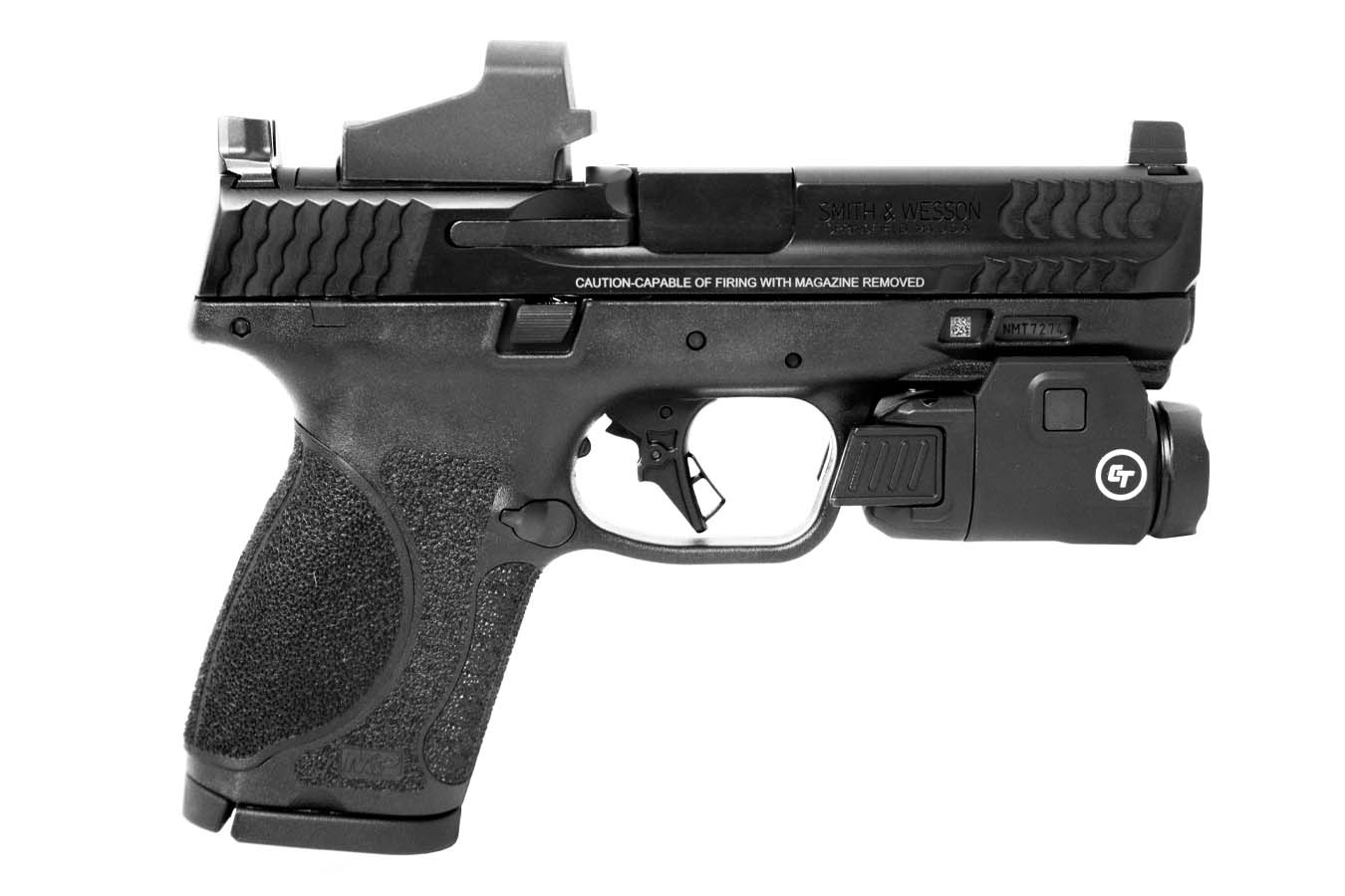 Smith & Wesson M&P9 M2.0 9mm Compact Optic Ready Pistol with Crimson Trace Red Dot and Rail Master Tactical Light