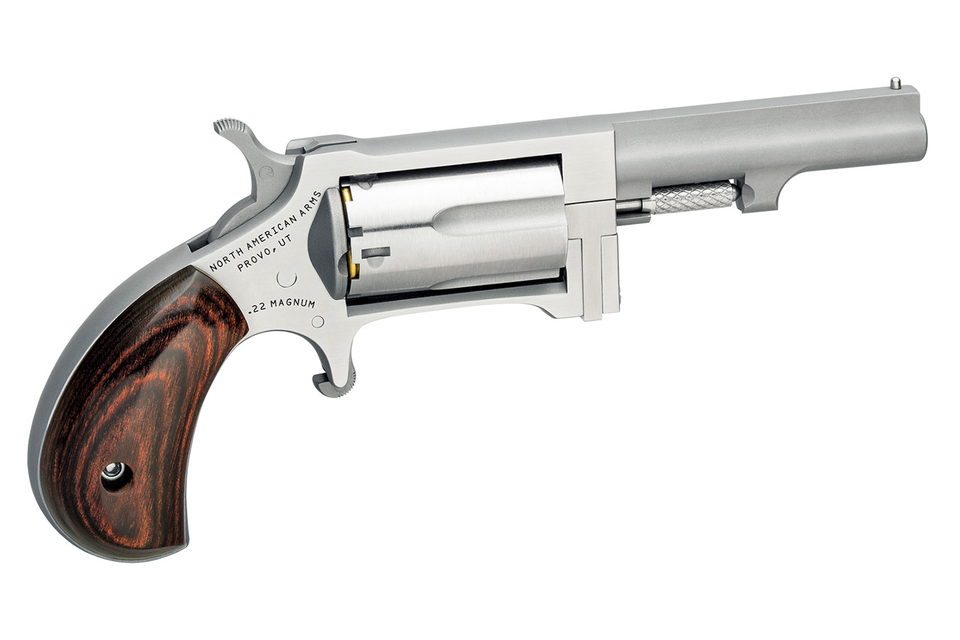 North American Arms Sidewinder 22 Magnum Revolver with Stainless Steel Finish and Rosewood Grip