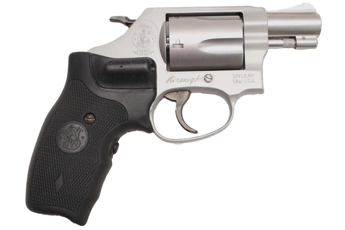 Smith & Wesson 637-2 Airweight 38 Special Police Trade-in Revolver with Crimson Trace Laser Grip