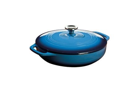 3.6 QUART BLUE ENAMELED CAST IRON CASSEROLE