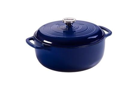 6 QUART INDIGO ENAMELED CAST IRON DUTCH OVEN