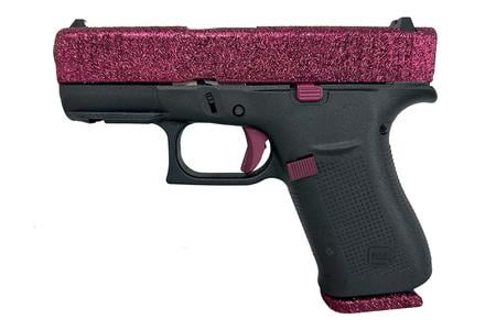 GLOCK 43X 9mm Pistol with Black Cherry Glitter Slide and Accents - GLOCK