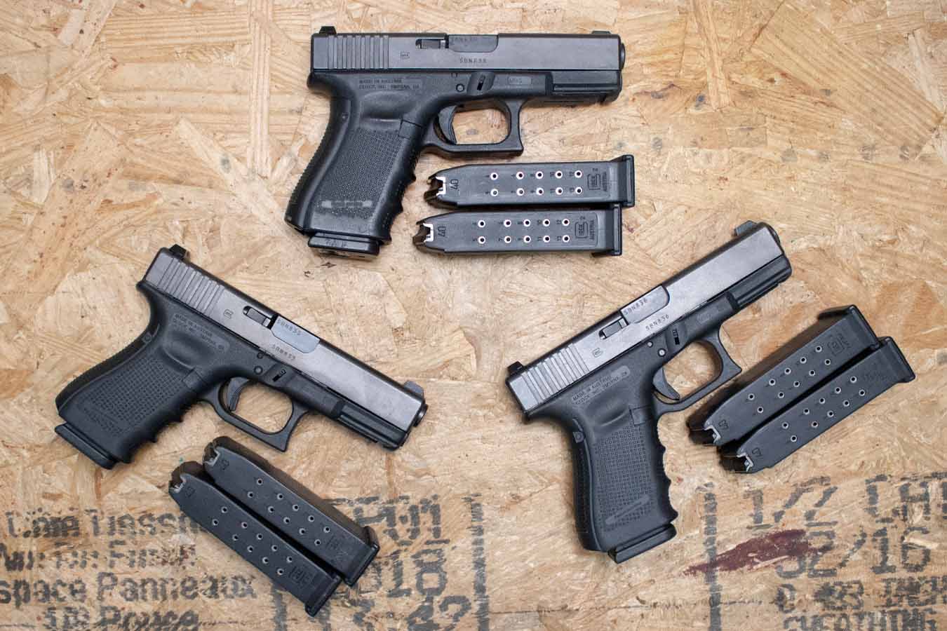 Glock 23 Gen4 40 S&W Police Trade-In Pistols with Three Magazines (Very Good Condition)