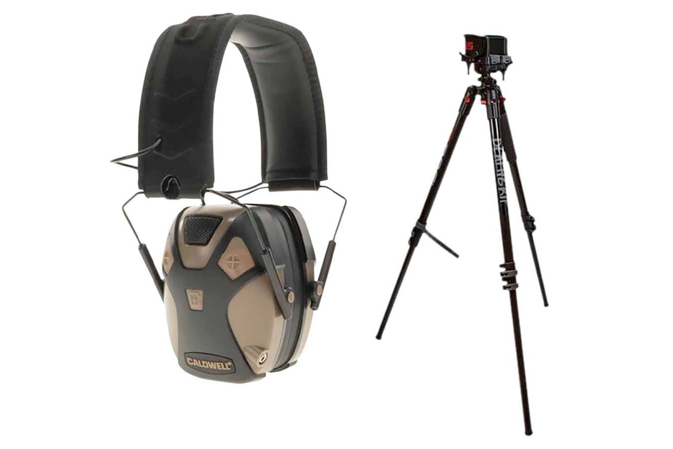 Bog Pod DeathGrip Tripod w/ E-Max Pro Earmuff Combo