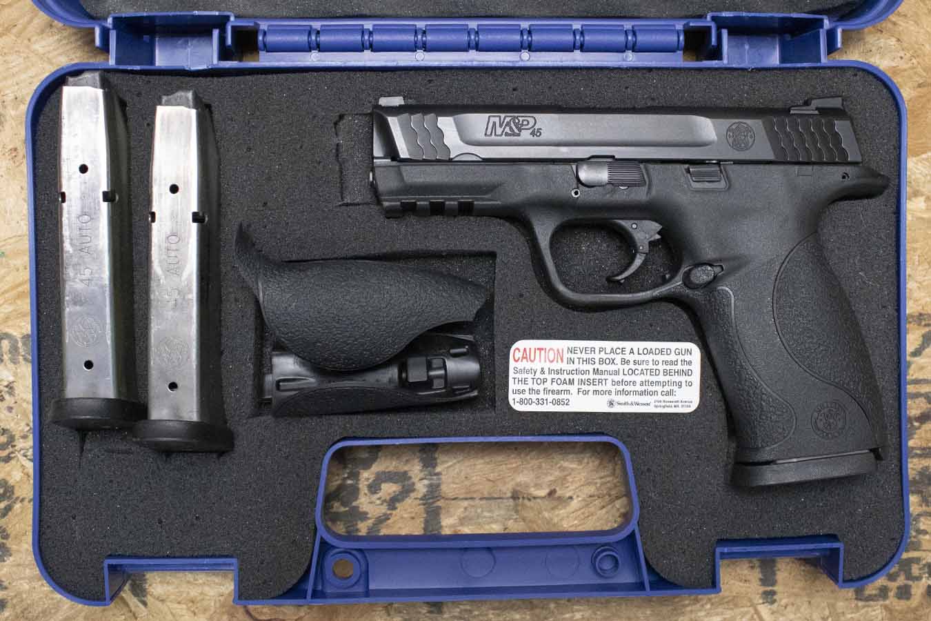 Smith & Wesson M&P45 45ACP Police Trade-In Pistol with Three Magazines, Backstraps, and Case